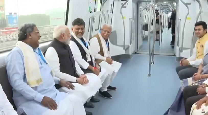 Bengaluru: PM Modi takes Metro ride with students, indulges in candid conversation Bengaluru: PM Modi takes Metro ride with students, indulges in candid conversation