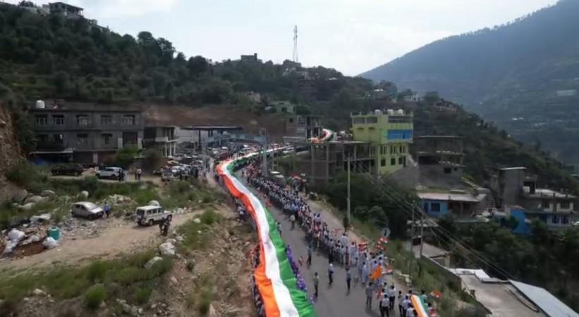 Historic 1508-metre long Tricolour at mega Tiranga Rally in J&K's Doda