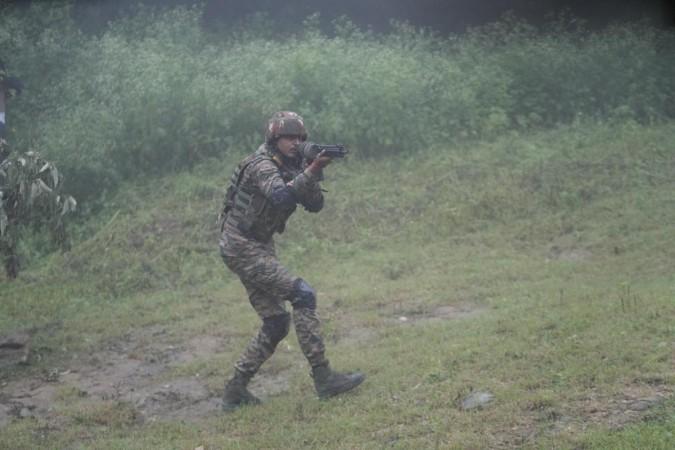 Solder during patrolling on LoC Soldier on LoC