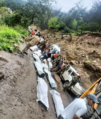 A scene of the cloudburst affected Chositi village of Kishtwar district Kishtwar cloud burst
