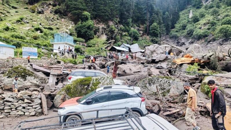 A view of the Chositi village after the cloudburst Cloudburst