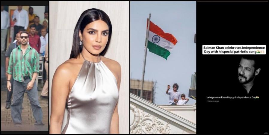 Independence Day: Salman Khan sings Sare Jahan se Accha; Shah Rukh Khan, Akshay Kumar, Priyanka Chopra share photos with tricolour Independence Day: Salman Khan sings Sare Jahan se Accha; Shah Rukh Khan, Akshay Kumar, Priyanka Chopra share photos with tricolour