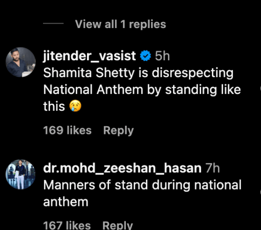 Shamita Shetty moves her hands, looks around as national anthem is played during flag hoisting; fans call her gesture disrespectful Shamita Shetty moves her hands, looks around as national anthem is played during flag hoisting; fans call her gesture disrespectful