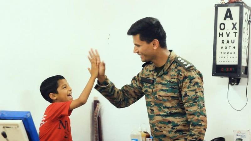 Captain Saurabh Salunkhe playing with Akshay Sharma Army doctor