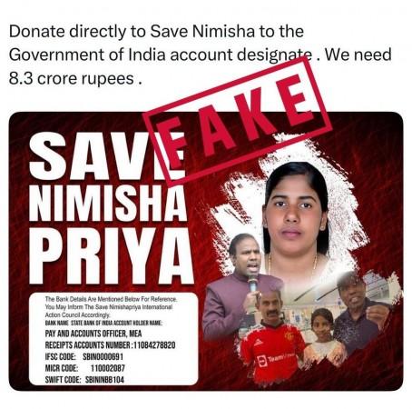 MEA busts fake claims about govt seeking funds for Nimisha Priya case MEA busts fake claims about govt seeking funds for Nimisha Priya case