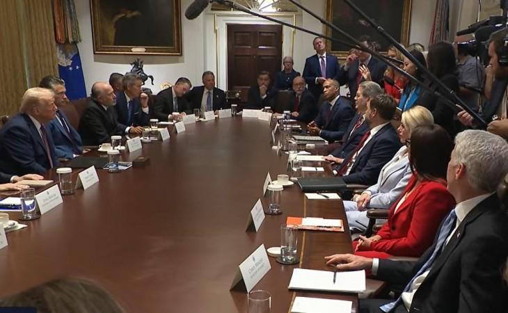 With the 25 per cent punitive sanctions for buying Russian oil to hit India on Wednesday, Trump defied logic and said on Tuesday that he could use tariffs as a weapon to force an end to the war in Ukraine, but not right now against Russia, the country that started the conflict. With the 25 per cent punitive sanctions for buying Russian oil to hit India on Wednesday, Trump defied logic and said on Tuesday that he could use tariffs as a weapon to force an end to the war in Ukraine, but not right now against Russia, the country tha