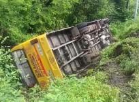 Over dozen children injured as school bus carrying 40 falls into gorge in U'khand's Haldwani