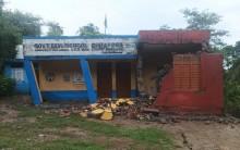 Building of a school damaged due to recent rains in Dansal block of Jammu district Damaged school