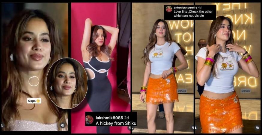 Param Sundari: Janhvi Kapoor's fans spot love bite; gets trolled for wearing bold orange mini skirt with bangles Param Sundari: Janhvi Kapoor's fans spot love bite; gets trolled for wearing bold orange mini skirt with bangles
