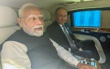 Bonhomie on display as PM Modi, Putin travel in same car