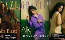 'Is she pregnant?': Alia Bhatt wears tight-breasted boxy fits on Grazia's cover page; netizens spot baby bump