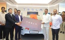 Maharashtra transport minister becomes first Tesla Model Y owner in India, vows to raise awareness about EVs