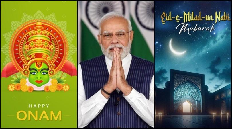 PM Modi extends wishes to Nation on Onam, Milad-un-Nabi PM Modi extends wishes to Nation on Onam, Milad-un-Nabi