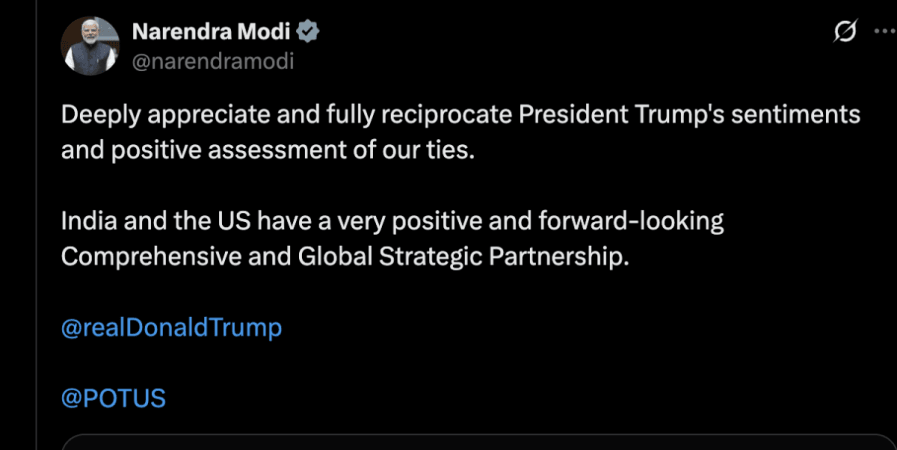Modi great PM, says Trump; Prime Minister reciprocates US President's appreciation Modi great PM, says Trump; Prime Minister reciprocates US President's appreciation