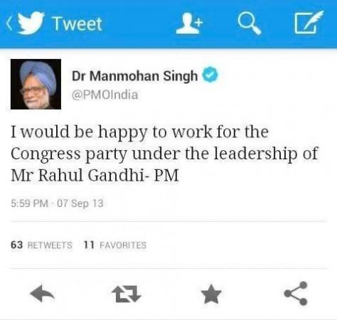 BJP resurrects 12-yr-old PMO post when Manmohan Singh said 'happy to work under Rahul Gandhi's leadership' BJP resurrects 12-yr-old PMO post when Manmohan Singh said 'happy to work under Rahul Gandhi's leadership'