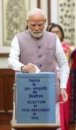 VP election kicks off; PM Modi casts first vote VP election kicks off; PM Modi casts first vote