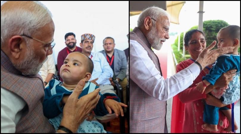 Overloaded with feelings, PM Modi meets infant Neetika orphaned in Himachal cloudburst tragedy Overloaded with feelings, PM Modi meets infant Neetika orphaned in Himachal cloudburst tragedy