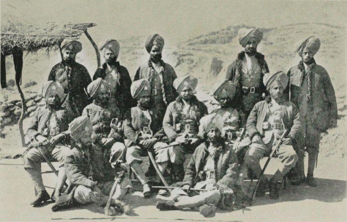 Photograph with the caption 'Native Sikhs of the 36th Sikhs. Tirah, 1897' Photograph with the caption 'Native Sikhs of the 36th Sikhs. Tirah, 1897'