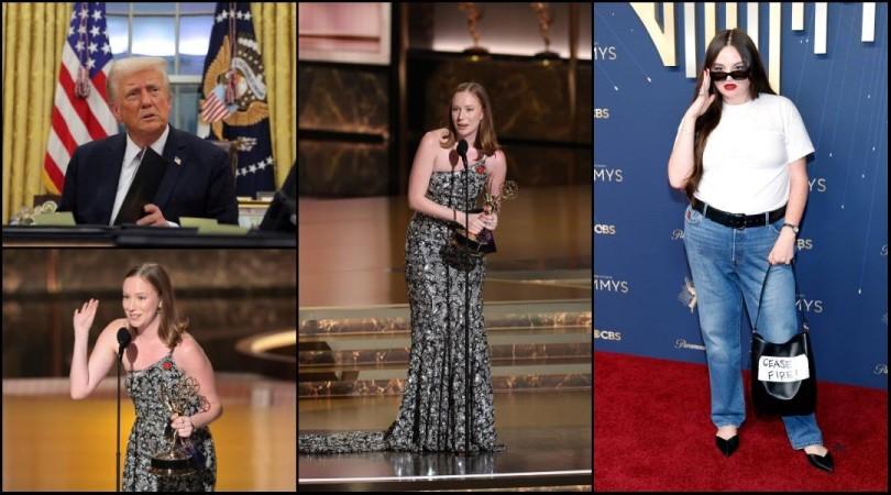 'F**k ICE and Free Palestine': Hannah Einbinder calls for ceasefire in Gaza, wears #Artists4Ceasefire pin during Emmys Speech 'F**k ICE and Free Palestine': Hannah Einbinder calls for ceasefire in Gaza, wears #Artists4Ceasefire pin during Emmys Speech