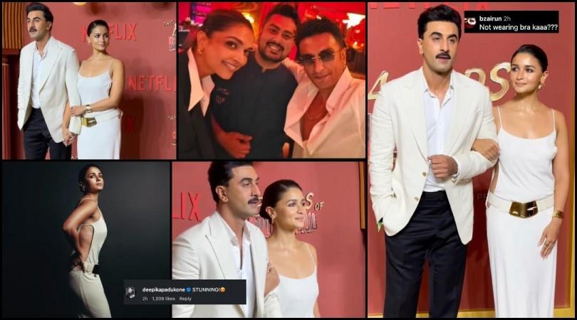 Aryan Khan's Ba***ds of Bollywood premier: Alia Bhatt ditches bralette, goes bold in white bodice gown; twins with Ranbir Kapoor; ex- gf Deepika Padukone says 'stunning'