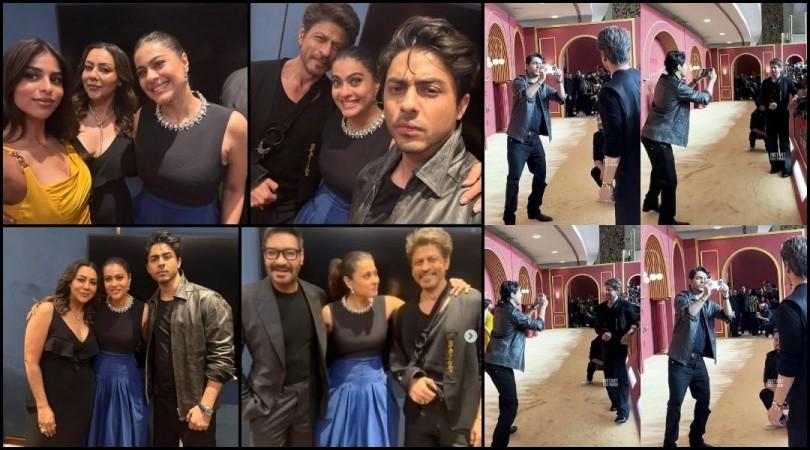 Ba***ds Of Bollywood Screening : Aryan Khan clicks papa SRK as he poses with paps; Kajol drops unseen pics with Khan-daan