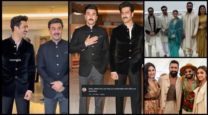 Mera Desh Pehle screening: Ranbir Kapoor, Vicky Kaushal bromance goes viral; netizens say 'How can Vicky be comfortable with his wife Katrina's ex?' Mera Desh Pehle screening: Ranbir Kapoor, Vicky Kaushal bromance goes viral; netizens say 'How can Vicky be comfortable with his wife Katrina's ex?'