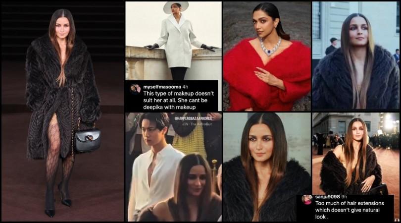 Alia Bhatt channels Gothic look at Milan Fashion Week in an oversized Gucci coat, thigh-high stockings; fans accuse her of copying Deepika's Style Alia Bhatt channels Gothic look at Milan Fashion Week in an oversized Gucci coat, thigh-high stockings; fans accuse her of copying Deepika's Style