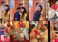 Teary-Eyed Rani, Kajol hug Ayan Mukerji as they remember Deb uncle; siblings Yug and Nysa bond at pandal during Durga Puja Festivities