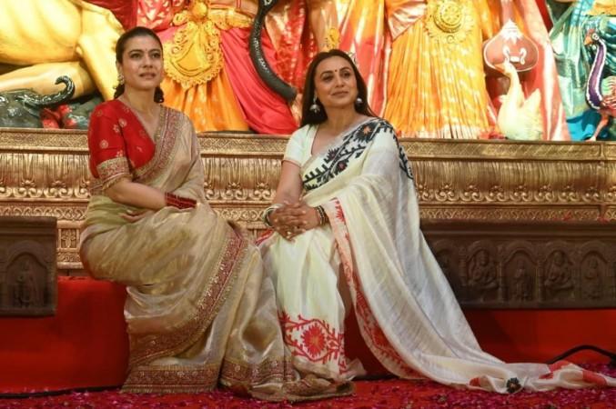 Teary-Eyed Rani, Kajol hug Ayan Mukerji as they remember Deb uncle; siblings Yug and Nysa bond at pandal during Durga Puja Festivities Teary-Eyed Rani, Kajol hug Ayan Mukerji as they remember Deb uncle; siblings Yug and Nysa bond at pandal during Durga Puja Festivities