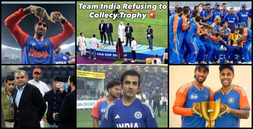 Team India celebrates with mock trophy after refusing medals, trophy from Pak Chief Mohsin Naqvi; Suryakumar donates entire Asia Cup 2025 match fee to pahalgam terror victims