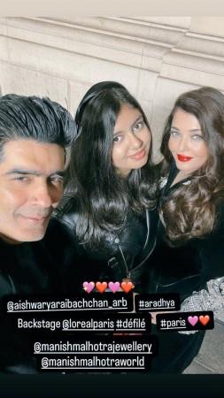 Aishwarya Rai, manish Malhotra and Aaradhya Aishwarya Rai, manish Malhotra and Aaradhya