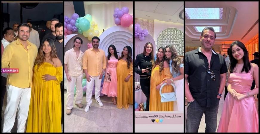 Inside Arbaaz and Sshura Khan's candy floss-themed baby shower: Salman Khan, Lulia Vantur, Nia Sharma bless soon-to-be parents Inside Arbaaz and Sshura Khan's candy floss-themed baby shower: Salman Khan, Lulia Vantur, Nia Sharma bless soon-to-be parents