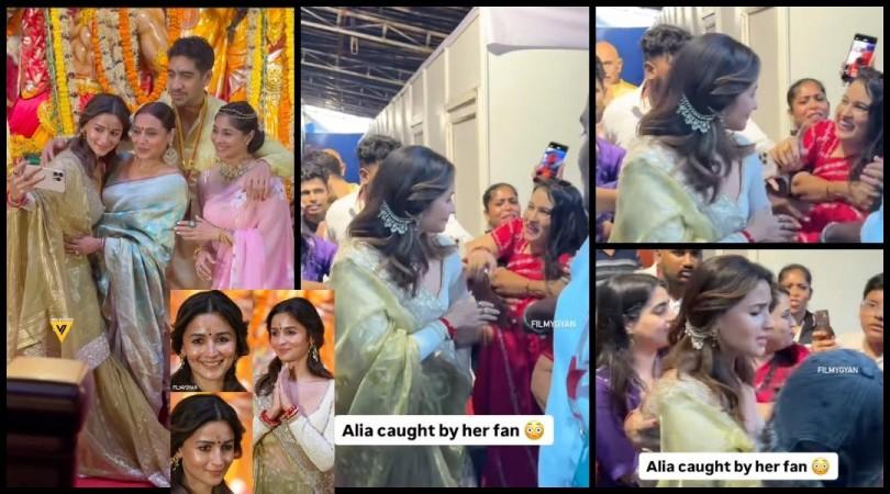 Durga Puja 2025: Alia Bhatt gets scared as female fan grabs her arm, forces her for selfie; actor handles chaos patiently