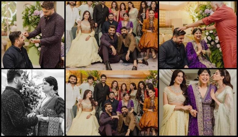 Anshula's Gor Dhana Ceremony: Arjun Kapoor gets teary-eyed; Shikhar  Pahariya lovingly holds girlfriend Janhvi Kapoor's hand during family photo  - IBTimes India