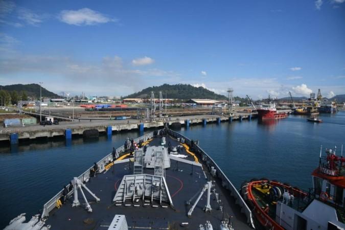 Indian Navy's stealth frigate INS Sahyadri in Malaysia for military cooperation Indian Navy's stealth frigate INS Sahyadri in Malaysia for military cooperation