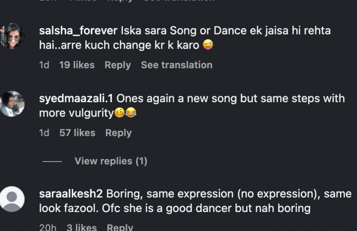 Nora Fatehi's sensual dance moves in Dilbar Ki Aankhon Ka fail to impress; netizens say, 'same vulgar steps' Nora Fatehi's sensual dance moves in Dilbar Ki Aankhon Ka fail to impress; netizens say, 'same vulgar steps'