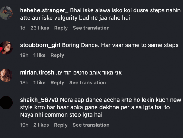 Nora Fatehi's sensual dance moves in Dilbar Ki Aankhon Ka fail to impress; netizens say, 'same vulgar steps' Nora Fatehi's sensual dance moves in Dilbar Ki Aankhon Ka fail to impress; netizens say, 'same vulgar steps'