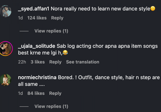 Nora Fatehi's sensual dance moves in Dilbar Ki Aankhon Ka fail to impress; netizens say, 'same vulgar steps' Nora Fatehi's sensual dance moves in Dilbar Ki Aankhon Ka fail to impress; netizens say, 'same vulgar steps'