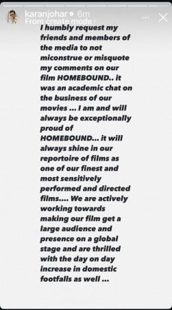 'Don't misquote my comments on our film…': Karan Johar reacts after backlash over his remark, 'Will not make another movie like Homebound again' 'Don't misquote my comments on our film…': Karan Johar reacts after backlash over his remark, 'Will not make another movie like Homebound again'