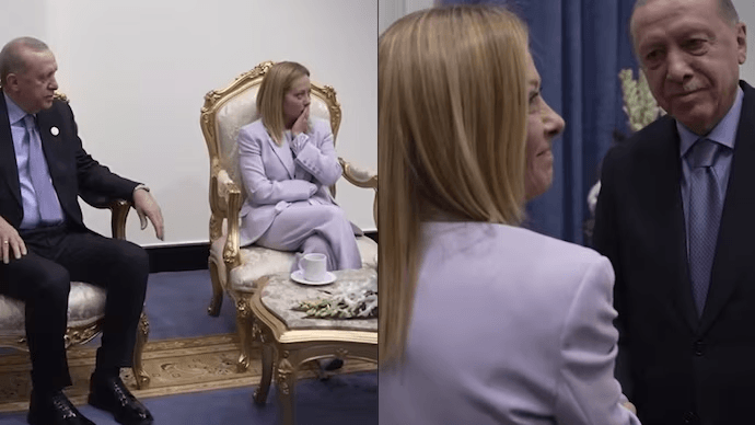 'I have to make you stop smoking': Turkish President Erdogan tells Italian PM Giorgia Meloni during handshake