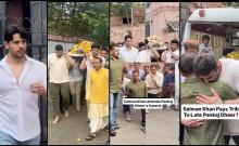 Pankaj Dheer Funeral: Salman Khan consoles Kushal Tandon, Nikitin Dheer as they carry Pankaj bier; Sidharth Malhotra, Arbaaz Khan attend last rites