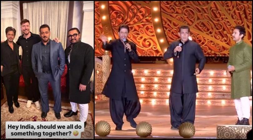 'Million Dollar Picture': Shah Rukh Khan, Salman, Aamir Khan pose with MrBeast; Internet can't keep calm 'Million Dollar Picture': Shah Rukh Khan, Salman, Aamir Khan pose with MrBeast; Internet can't keep calm