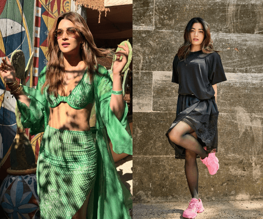 Kriti and Rashmika's bts moment has gone viral on the internet. Rashmika Mandanna-Kriti Sanon