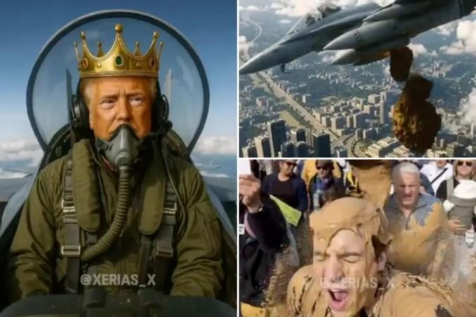 Amid 'No Kings' Uprising, Trump Releases AI Footage Showing Him in Combat Jet Amid 'No Kings' Uprising, Trump Releases AI Footage Showing Him in Combat Jet
