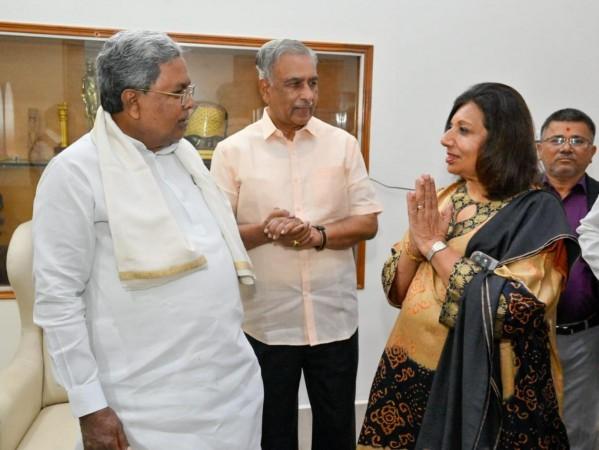 Biocon chief Kiran Mazumdar-Shaw meets K'taka CM, Dy CM; discusses Bengaluru's growth Biocon chief Kiran Mazumdar-Shaw meets K'taka CM, Dy CM; discusses Bengaluru's growth