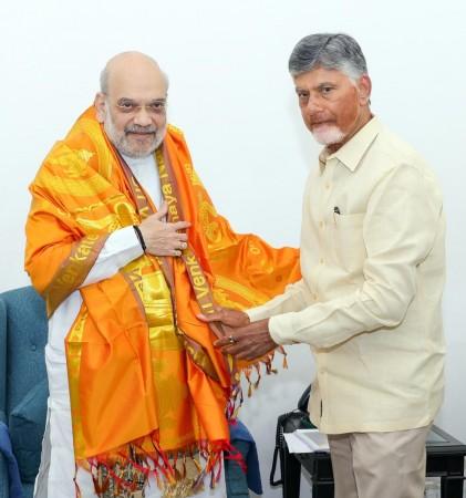 CM Chandrababu Naidu, Dy CM Pawan Kalyan greet Amit Shah on his birthday CM Chandrababu Naidu, Dy CM Pawan Kalyan greet Amit Shah on his birthday