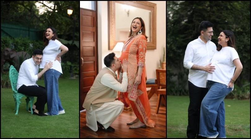Raghav Chadha kisses wife Parineeti Chopra's baby bump; shares maternity photos on her birthday, sister Priyanka Chopra showers love Raghav Chadha kisses wife Parineeti Chopra's baby bump; shares maternity photos on her birthday, sister Priyanka Chopra showers love