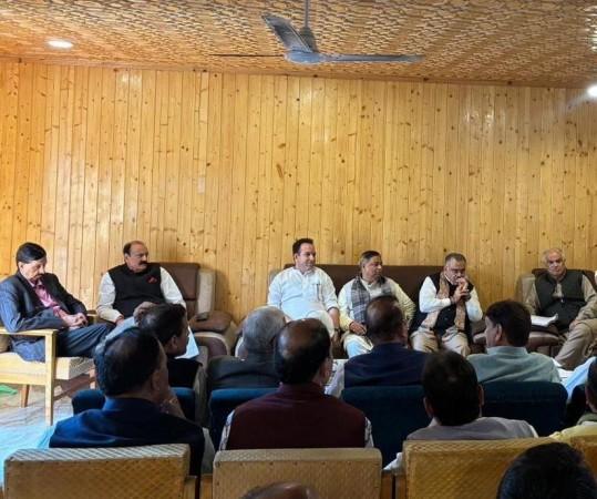 On eve of the polling for Rajya Sabha elections, senior BJP leaders holding a meeting at Srinagar BJP leaders