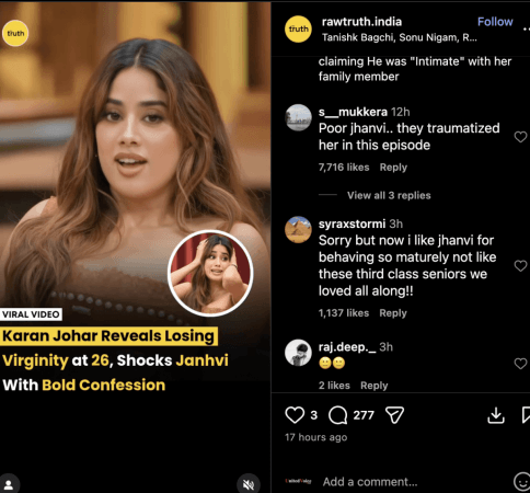 'Lost my virginity at 26, intimately involved with member of your family': Karan Johar's confession to Janhvi Kapoor leaves fans shocked; call Kajol-Twinkle's show 'vulgar' and 'cheap' 'Lost my virginity at 26, intimately involved with member of your family': Karan Johar's confession to Janhvi Kapoor leaves fans shocked; call Kajol-Twinkle's show 'vulgar' and 'cheap'