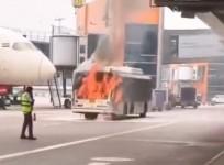 Bus operated by Air India's ground handler catches fire at Delhi Airport; no injuries reported